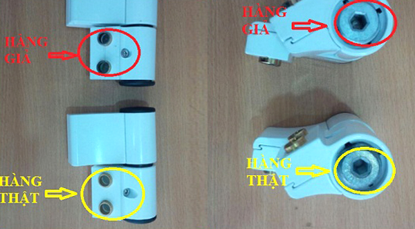 Bản lề 3D cửa nhôm xingfa phụ kiện thật giả