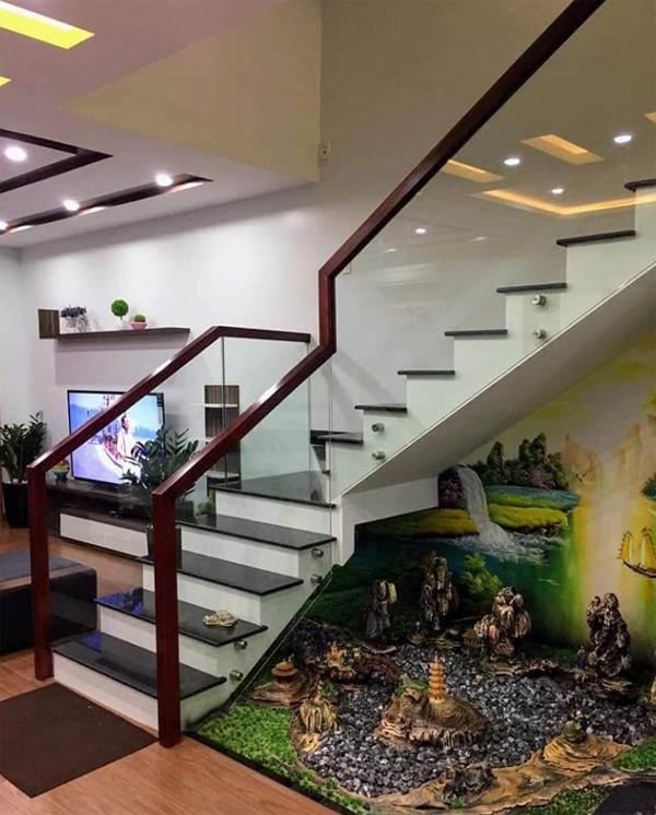 Cầu thang kính cường lực 12 ly