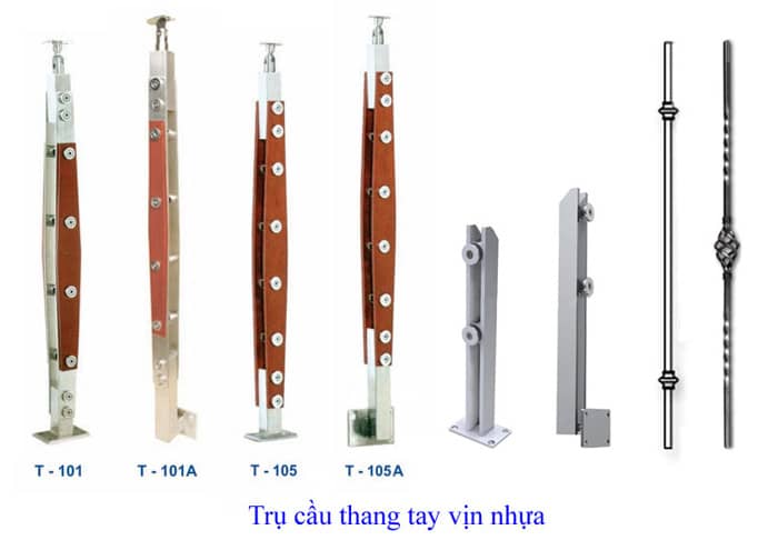 Hình ảnh trụ cầu thang tay vịn nhựa PVC
