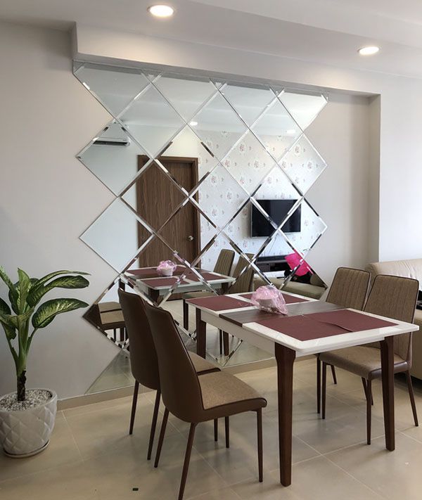 Không gian trở nên sang trọng hơn với kính ốp tường nghệ thuật