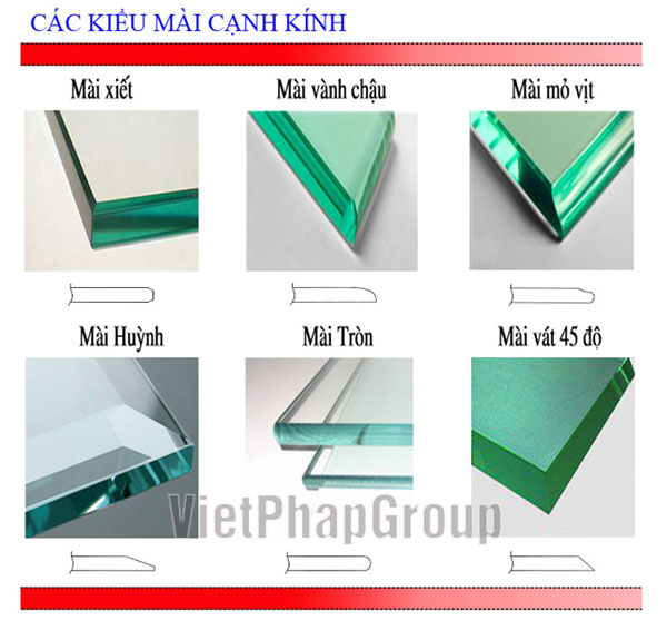 Các kiểu mài cạnh kính cường lực thông dụng