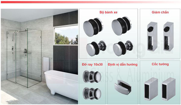 Cấu tạo phòng tắm kính cửa lùa hiện đại