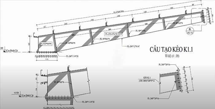Bản vẽ chi tiết kèo 3D nhà thép