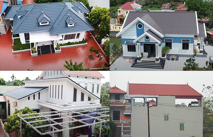 Rất nhiều mẫu nhà tôn đẹp được thiết kế với kiểu dáng đa dạng, độc đáo