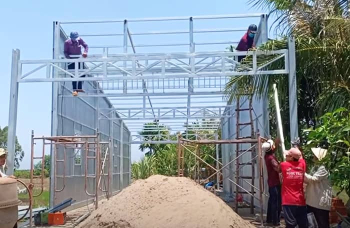 Dựng khung sắt nhà xưởng mái tôn đẹp và rẻ