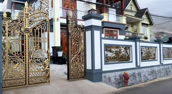 Hàng rào biệt thự đẹp từ hợp kim nhôm đúc giá trị