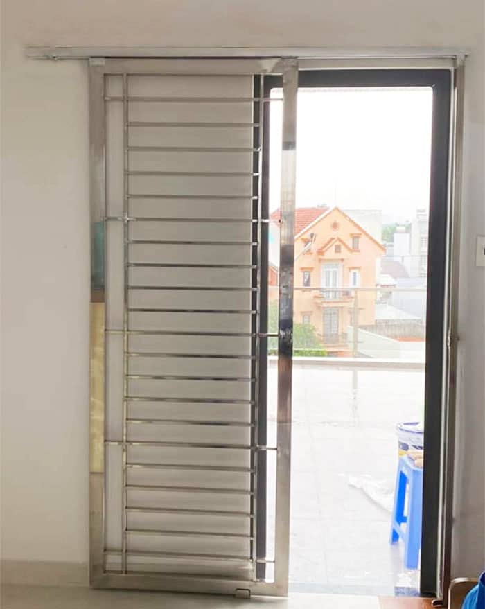 Mẫu cửa lùa inox 1 cánh đơn giản đẹp
