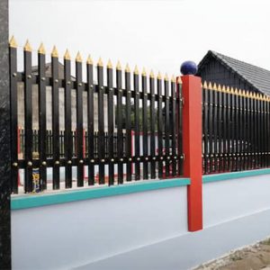 Mẫu hàng rào sắt hộp đẹp sơn màu đen sang trọng