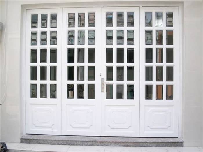 Mẫu pano cửa sắt 4 cánh chia ô nghệ thuật đẹp
