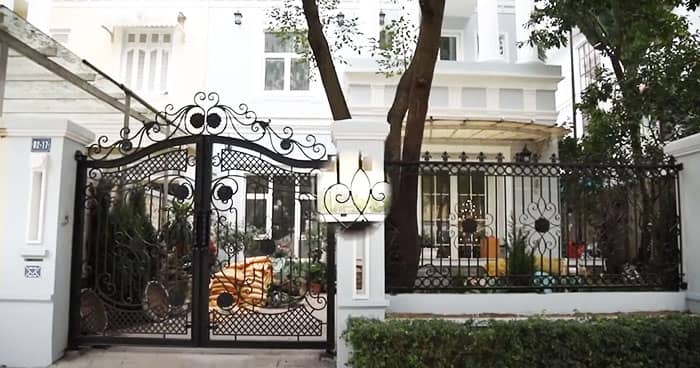 Mẫu hàng rào uốn lượn hoa lá cành đẹp
