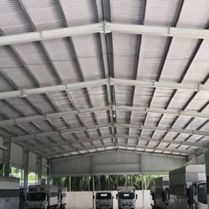 Mẫu nhà để xe khung sắt tôn bền đẹp