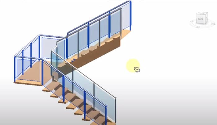 Bản vẽ chi tiết lan can kính chân trụ đứng bằng Revit
