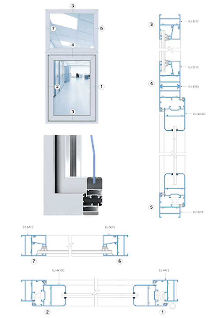 Bản vẽ mặt cắt cửa sổ nhôm việt pháp hệ 4400