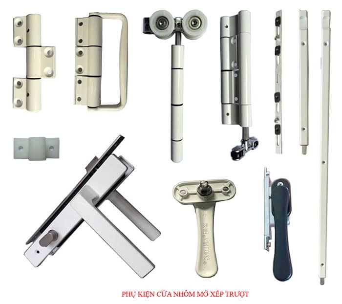 Phụ kiện cửa nhôm xingfa mở xếp trượt gấp hiện đại