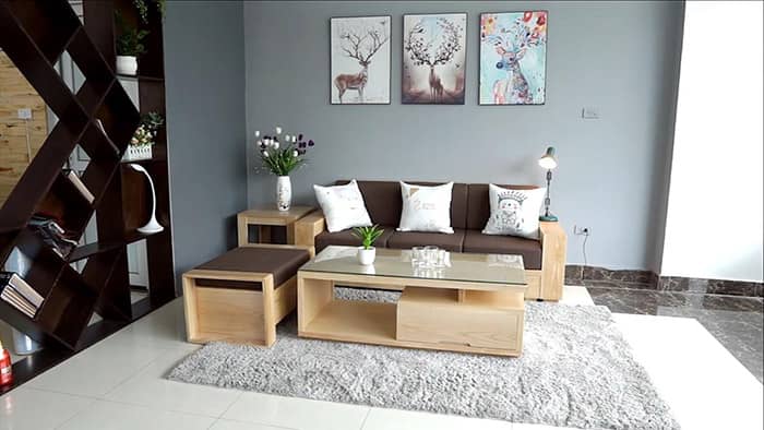 Mẫu nội thất đơn giản cho không gian phòng khách chật hẹp
