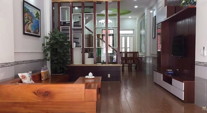 Mẫu phòng khách sang trọng hiện đại với tông màu đồng nhất hài hòa