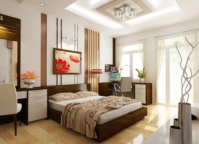 Bo tri phong ngu va mau sac theo phong thuy cho gia chu