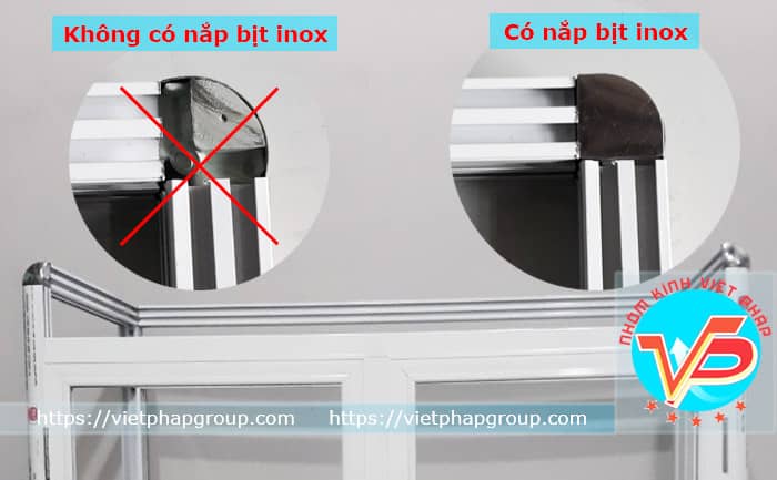 Góc bo thành tủ chạn nhôm inox sáng bóng