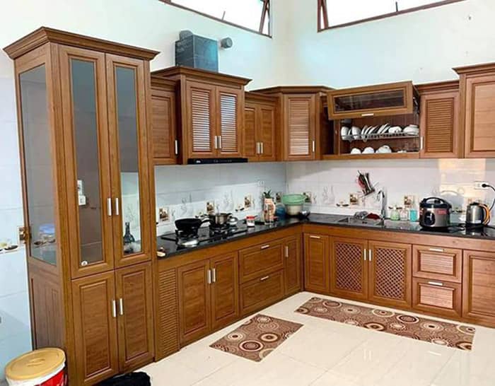 Nhà bếp đẳng cấp đẹp hơn với nội thất nhôm hiện đại giả gỗ