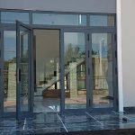 Mẫu cửa nhôm kính 4 cánh đẹp màu ghi sang trọng