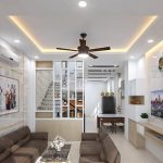 Mẫu lam phòng khách bằng nhôm thủy lực bản to màu trắng sứ đẹp