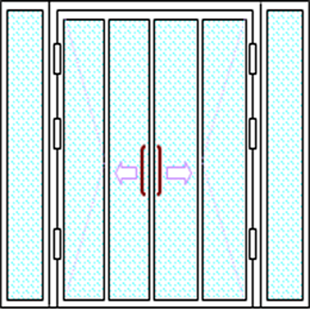 Thiết kế cửa 4 cánh có fix 2 bên
