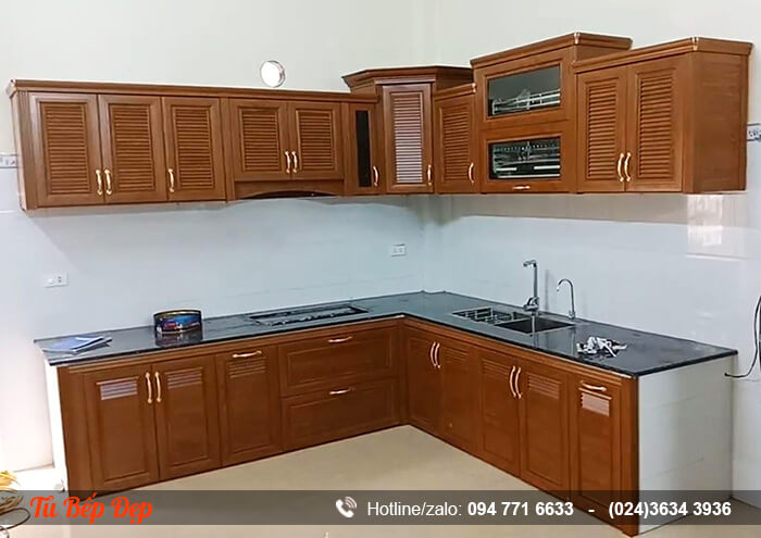 Làm mẫu tủ bếp nhôm kính thiết kế đẹp tiện dụng