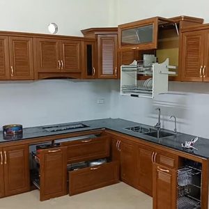 Tủ bếp omega tích hợp nhiều tiện ích sang trọng