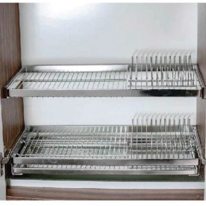 Kệ úp chén đĩa âm tủ 2 tầng