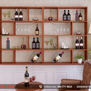 Mẫu tủ cốc chén phòng khách đơn giản đẹp
