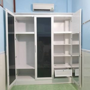 Mẫu tủ nhôm xingfa màu trắng hiện đại tại hà nội