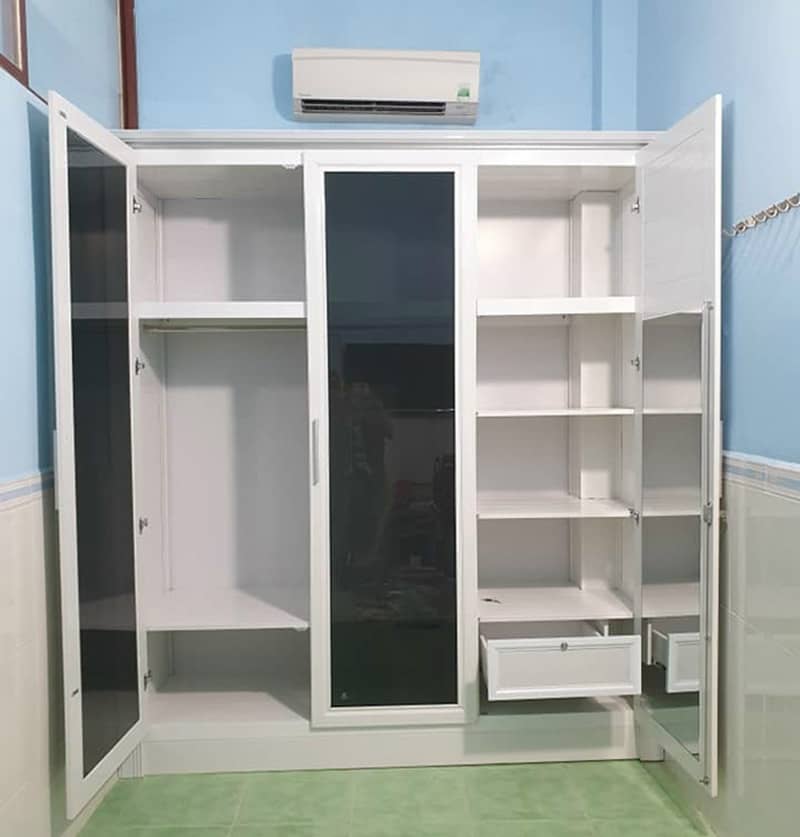 Mẫu tủ nhôm xingfa màu trắng hiện đại tại hà nội