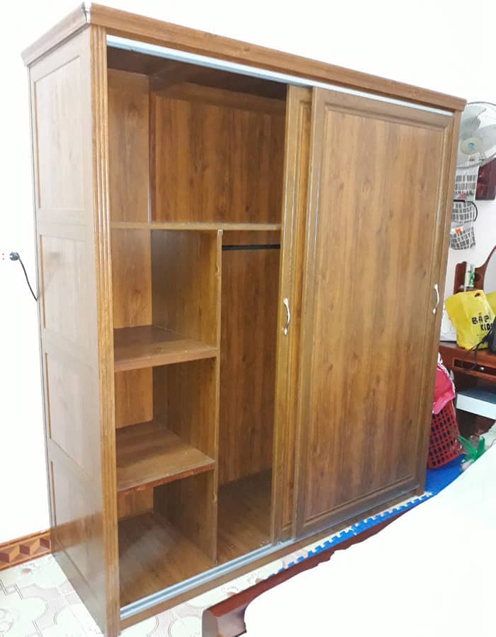 Báo giá tủ quần áo nhôm vân gỗ cánh lùa tại hà nội