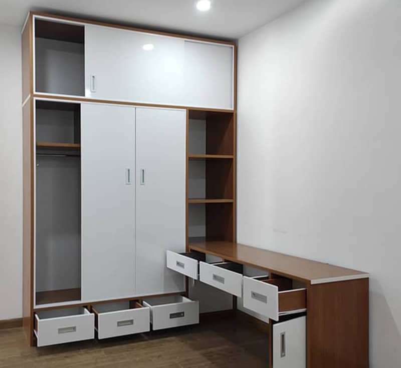 Tủ áo cửa lùa nhôm 3 cánh đẹp ấn tượng