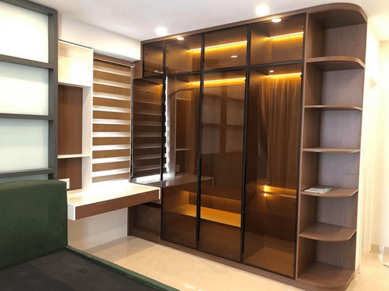 Mẫu tủ quần áo nhôm cửa lùa phong cách hiện đại tại hà nội