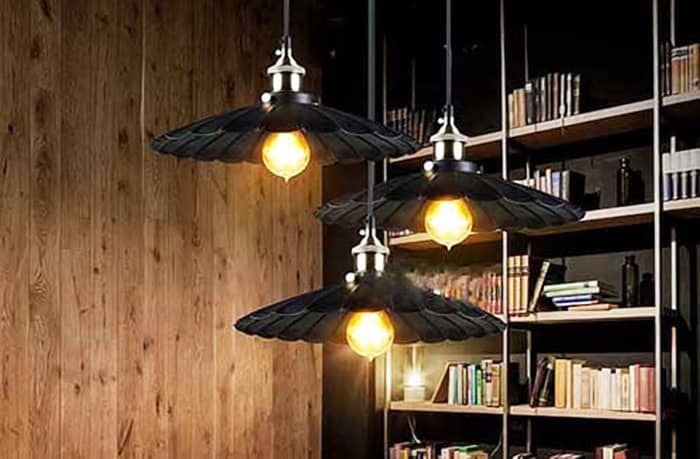 Mẫu đèn trang trí kệ sách đẹp bắt mắt
