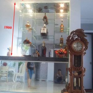 Tủ rượu âm tường bằng kính cường lực đẹp sang