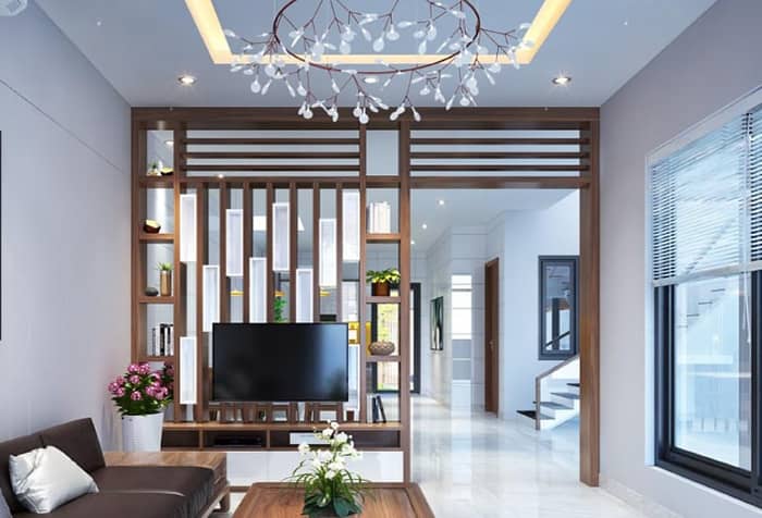 Mẫu vách ngăn phòng khách lam nhôm 16 đẹp hút mắt