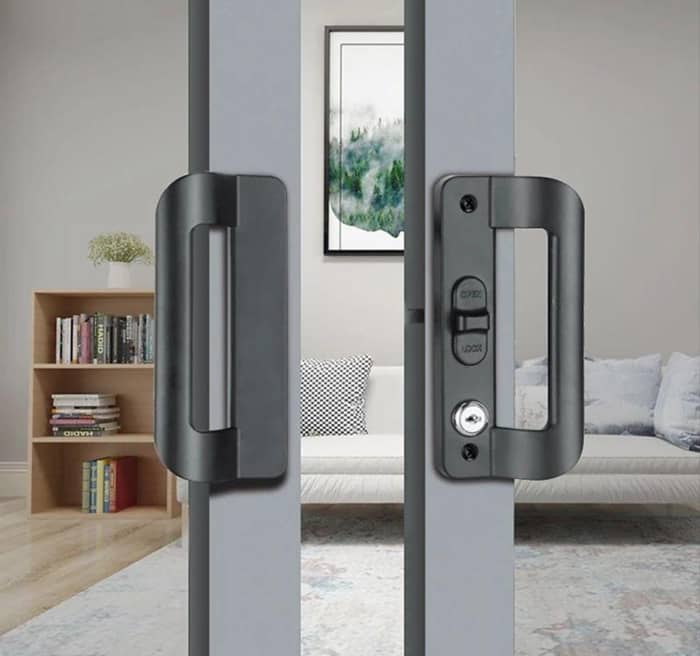 Khóa sập cửa lùa nhôm chữ D sang trọng