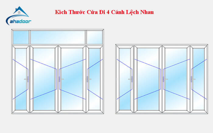 Kích thước cửa đi 4 cánh lệch nhau theo tiêu chuẩn phong thủy