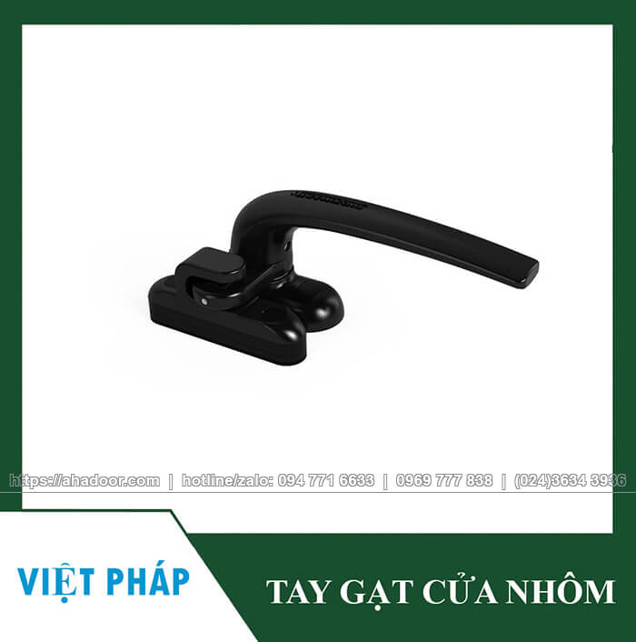 Tay gạt cửa nhôm Việt Pháp 2 màu trắng đen cơ bản