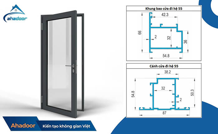 Cách tính kích thước khung bao của đi nhôm xingfa tiêu chuẩn