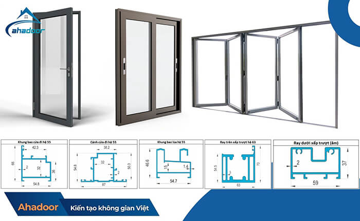 CHI TIẾT KHUNG BAO CỬA NHÔM XINGFA HỆ 55 ĐẦY ĐỦ KÍCH CỠ