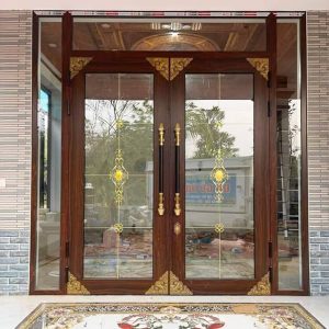 Biệt thự dùng cửa khung nhôm hệ thủy lực đẹp hút mắt
