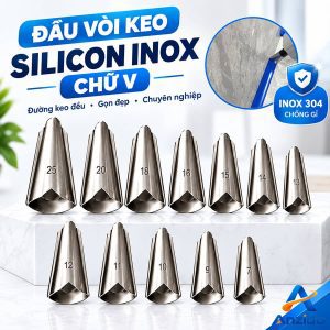Đầu vòi keo silicon inox