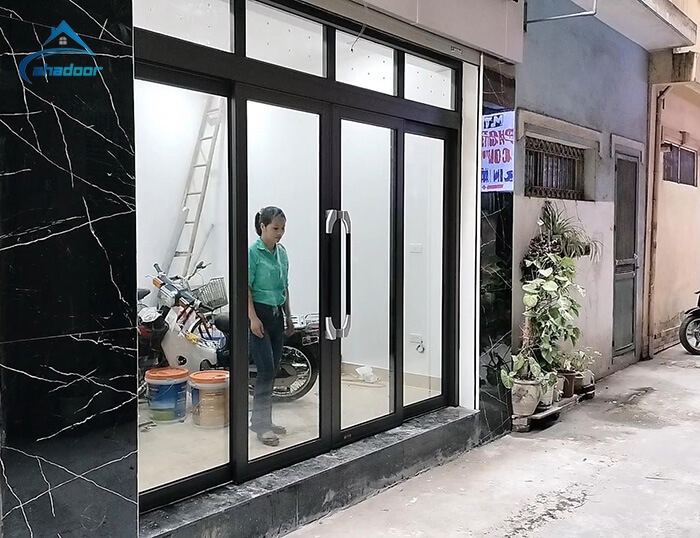 Rievew mẫu cửa kính 4 cánh trượt quay siêu hót của Ahadoor