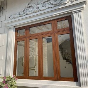Cửa vân gỗ nhôm xingfa nhập khẩu chính hãng tại Ahadoor