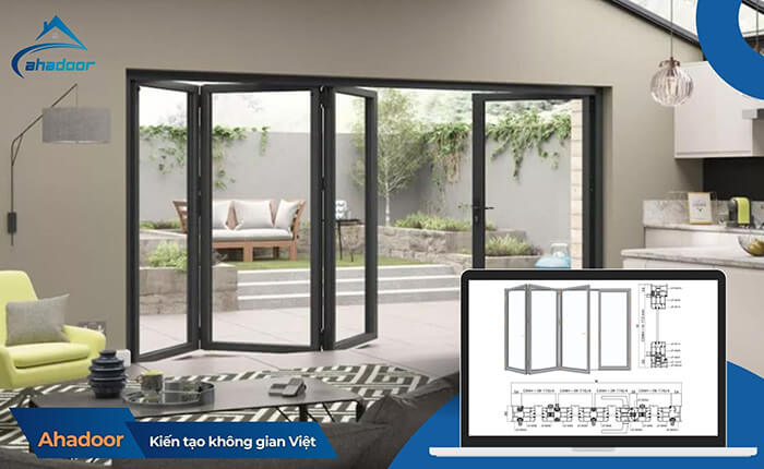 Cửa đi nhôm xingfa xếp gấp và giá lắp đặt hoàn thiện tại hà nội